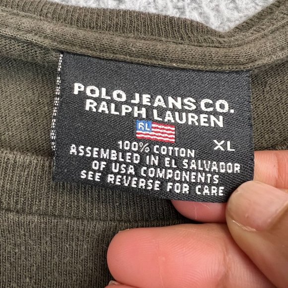 Ralph Lauren Polo Sport Shirt Size XL Green Long Sleeve Spell Out Logo - Picture 7 of 8